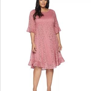 Kiyonna Dusty Rose Livi Lace Dress Size 2X